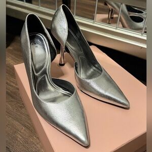 Zara Metallic Silver Heels